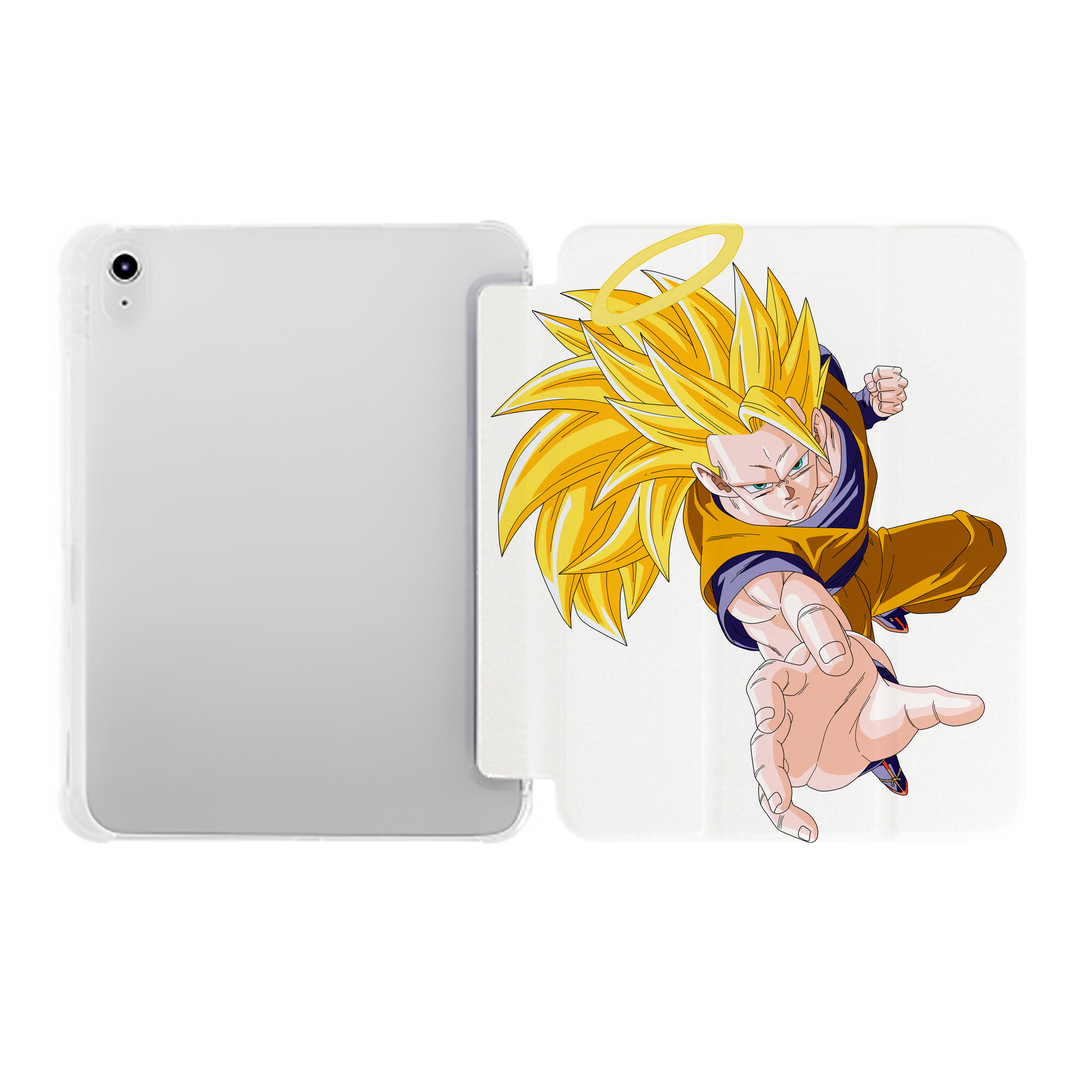 （画像用） ドラゴンボール 孫悟空（そん ごくう）Son Goku カカロット DRAGON BALL Kakarotto IPad ケース ペン収納付き 三つ折りスタンド PUレザー×シリコン 対応機種9.5/10.5/10.9インチ